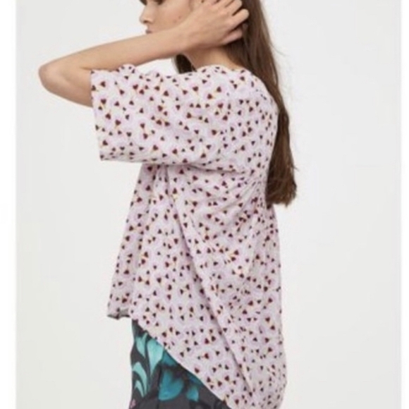 Anna Glover X H&M Gingko Floral Flowy Blouse Size 14 - Picture 3 of 7